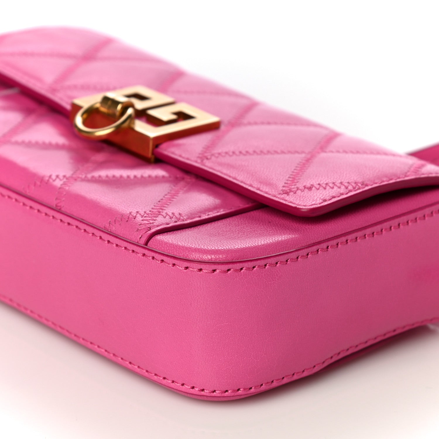 Givenchy Goatskin Quilted GV3 Mini Pocket Convertible Bag Pink 10 of 17