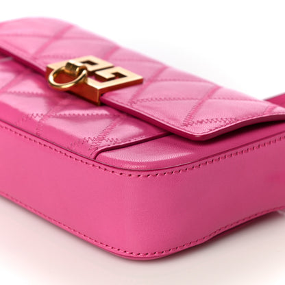 Givenchy Goatskin Quilted GV3 Mini Pocket Convertible Bag Pink 10 of 17