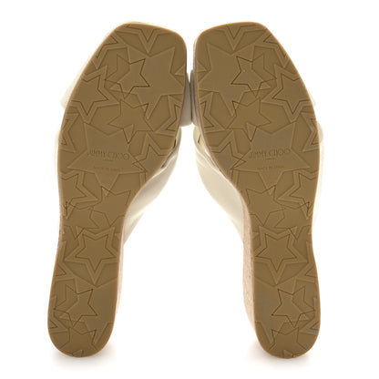 Jimmy Choo Nappa Avenue Wedge Sandals 39.5 Latte 6 of 9