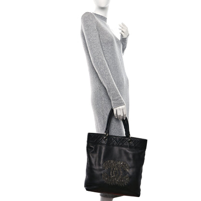 Chanel Lambskin Rock And Cabaret Chain Fringe Tote Black 2 of 11