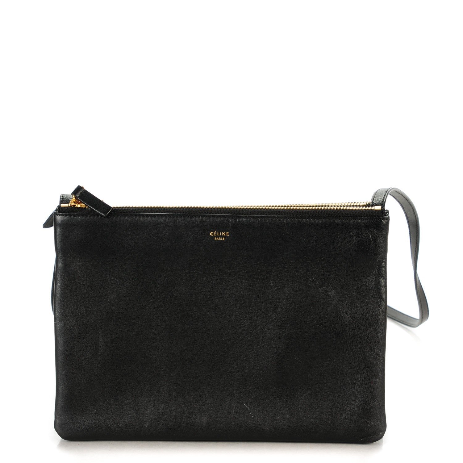 Celine Lambskin Large Trio Crossbody Bag Black 1 of 7