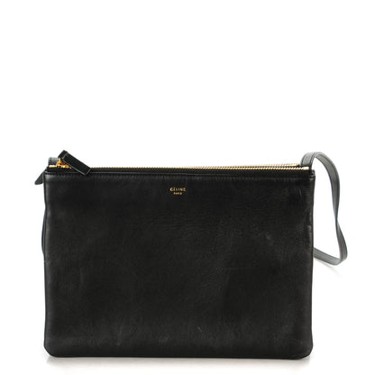 Celine Lambskin Large Trio Crossbody Bag Black 1 of 7