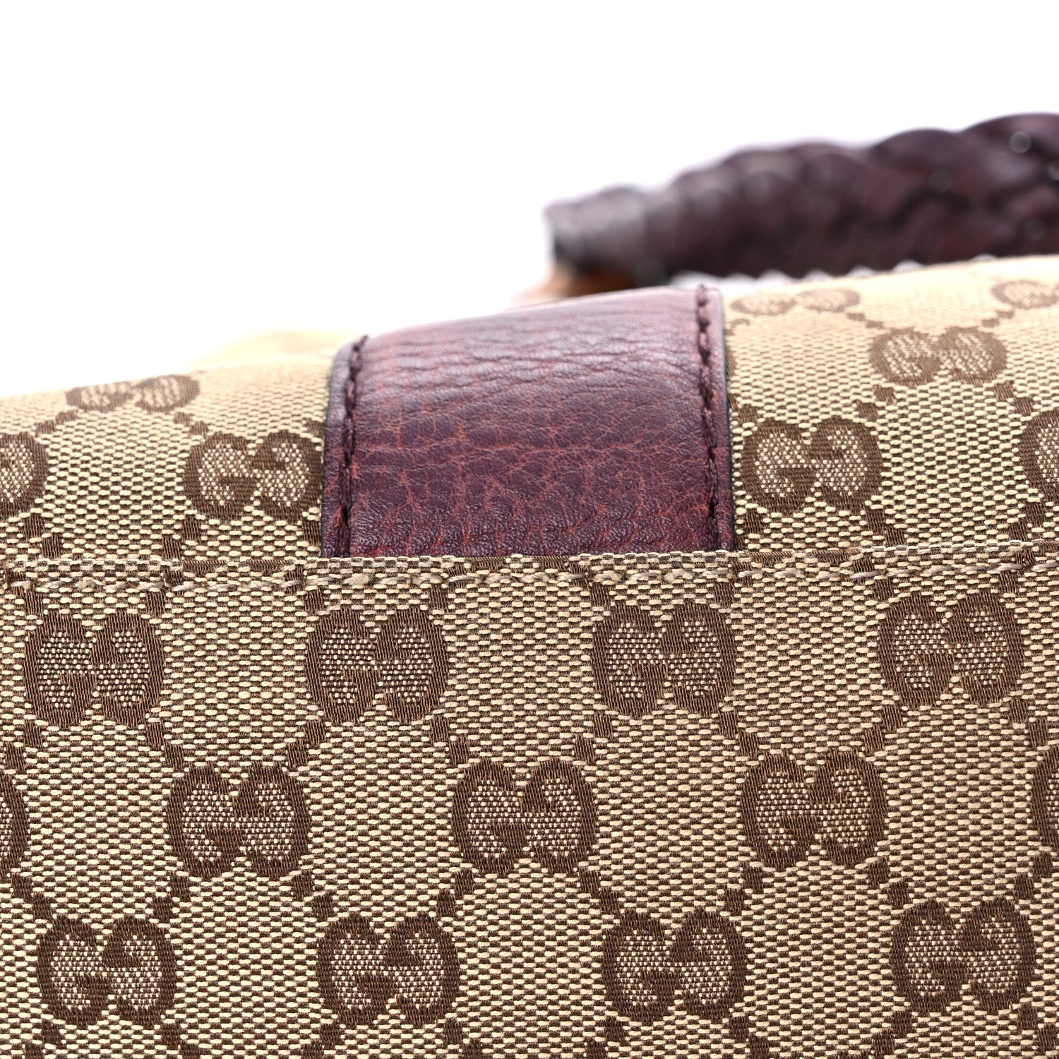 Gucci Monogram Medium Bamboo Bar Tote Bordeaux 13 of 21