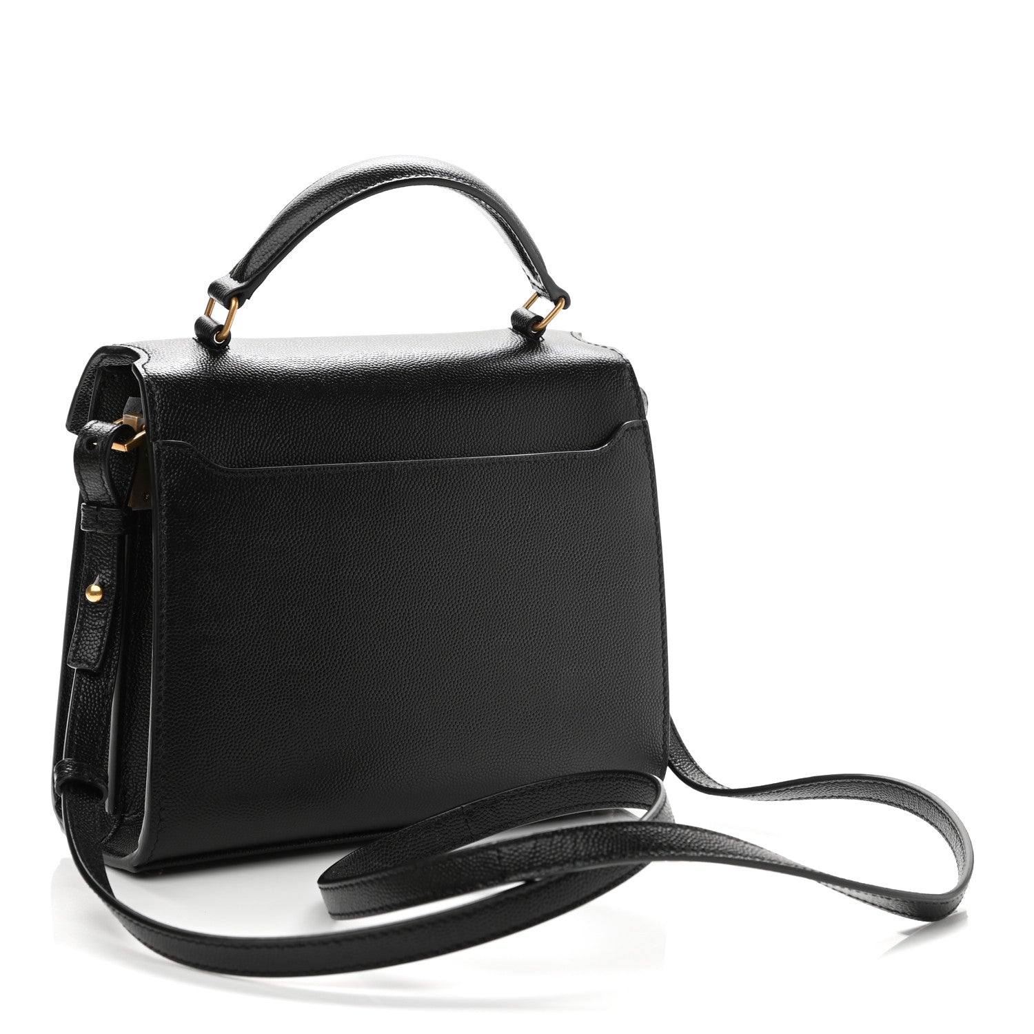 Saint Laurent Grain de Poudre Mini Classic Monogram Cassandra Top Handle Black 3 of 10