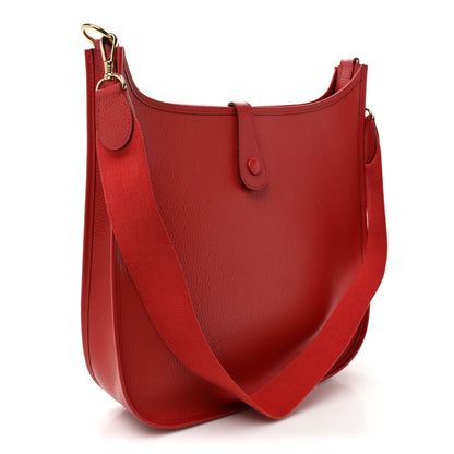 Hermes Taurillon Clemence Evelyne GM Rouge Casaque 3 of 16