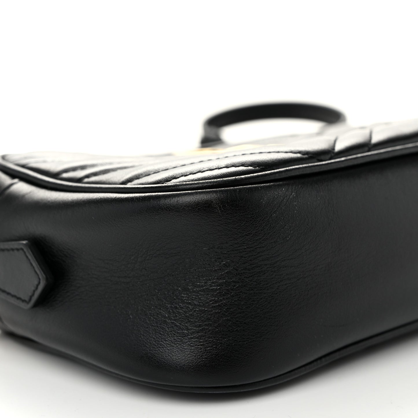 Calfskin Matelasse Small GG Marmont Chain Shoulder Bag Black