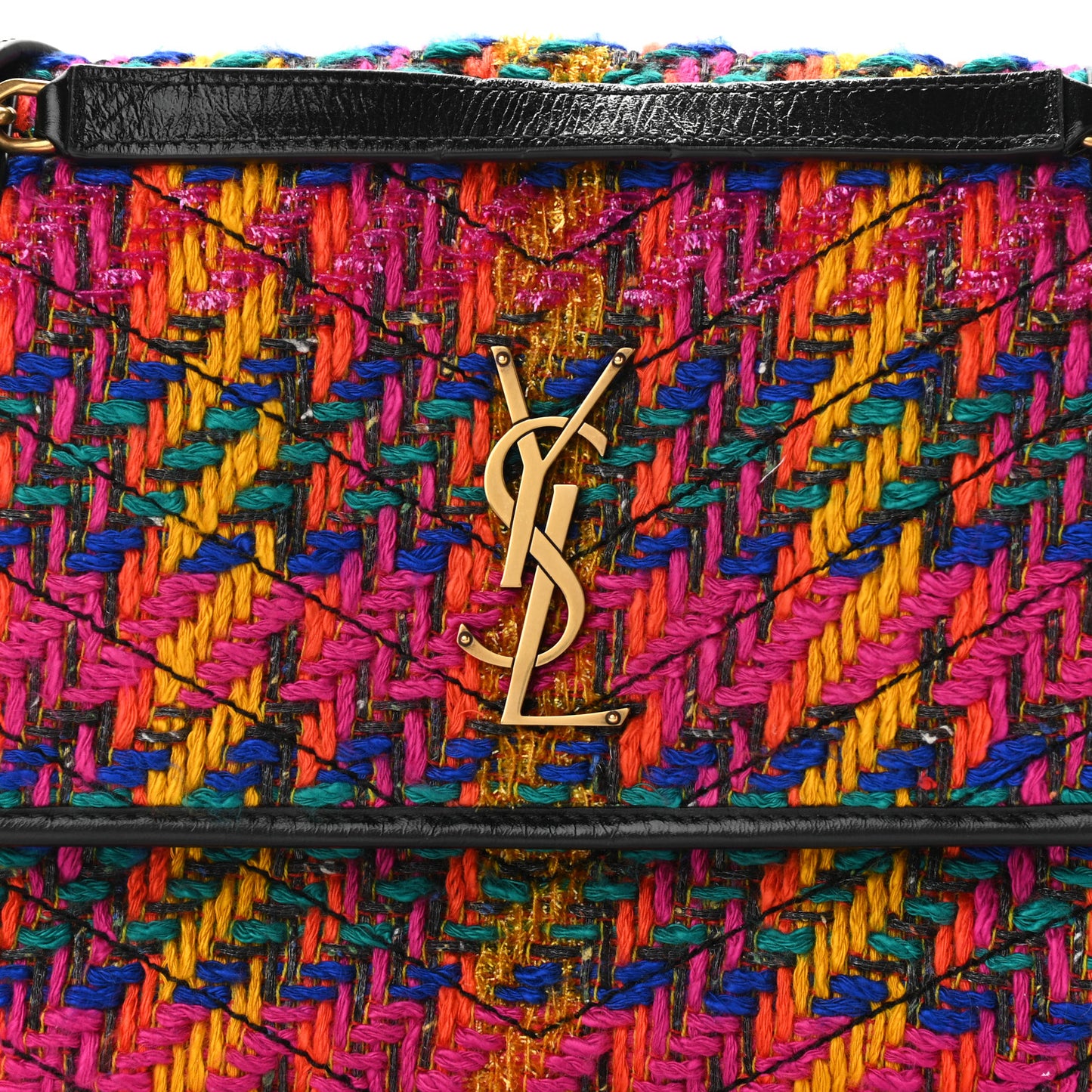 Tweed Calfskin Matelasse Monogram Medium Niki Chain Satchel Multicolor
