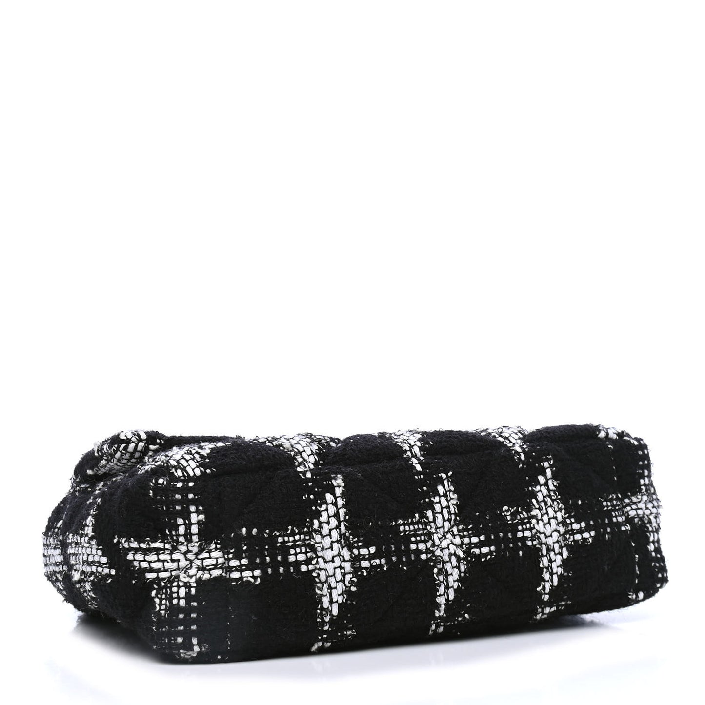 Tweed Quilted Medium Chanel 19 Flap Black White