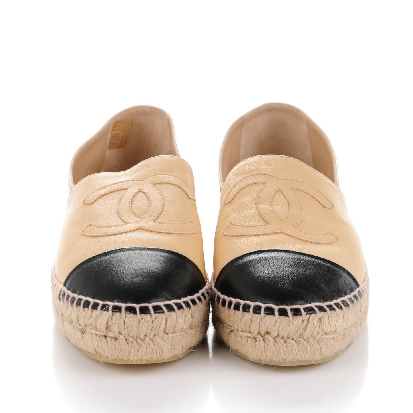 Lambskin CC Espadrilles 40 Beige Black