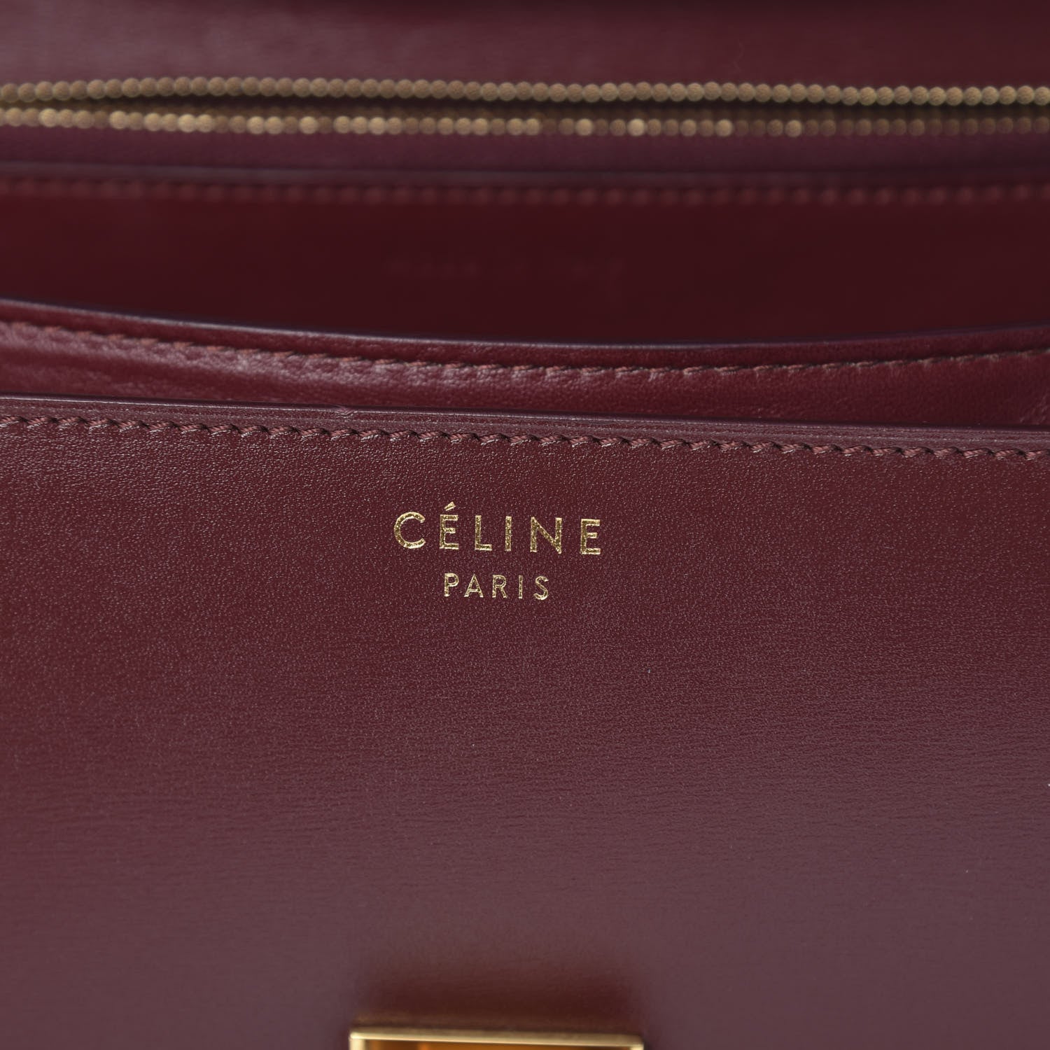 Celine Box Calfskin Medium Classic Box Flap Bag Burgundy 6 of 11