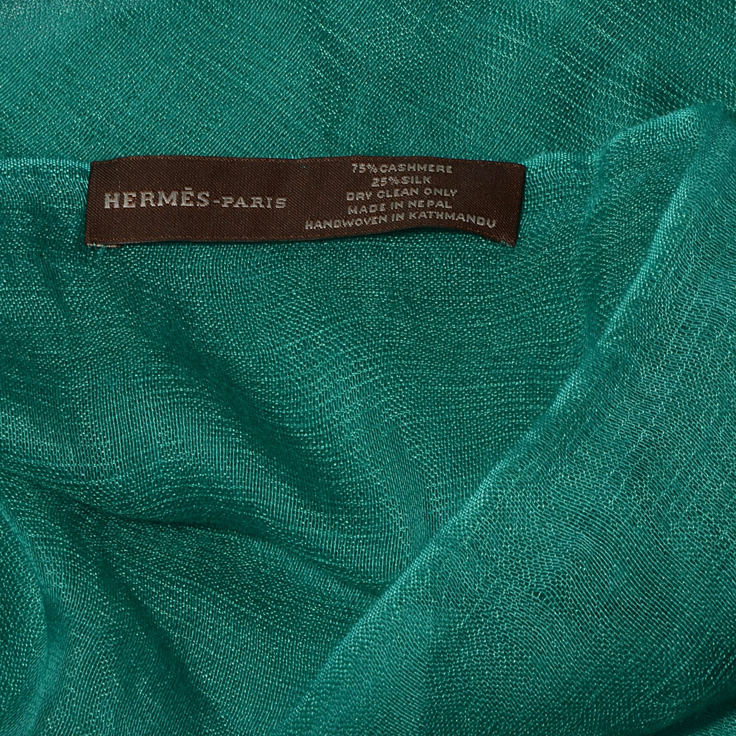 Hermes Cashmere Silk Plume Unie Stole Emerald Green 5 of 5