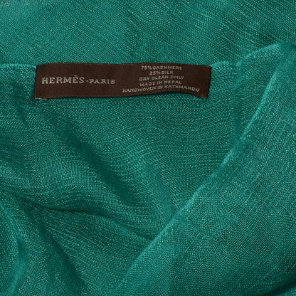 Hermes Cashmere Silk Plume Unie Stole Emerald Green 5 of 5
