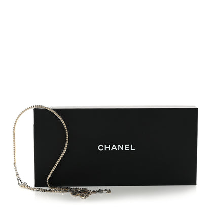 Chanel Metal Crystal Pearl CC Chandelier Headband Gold Black Grey 7 of 7
