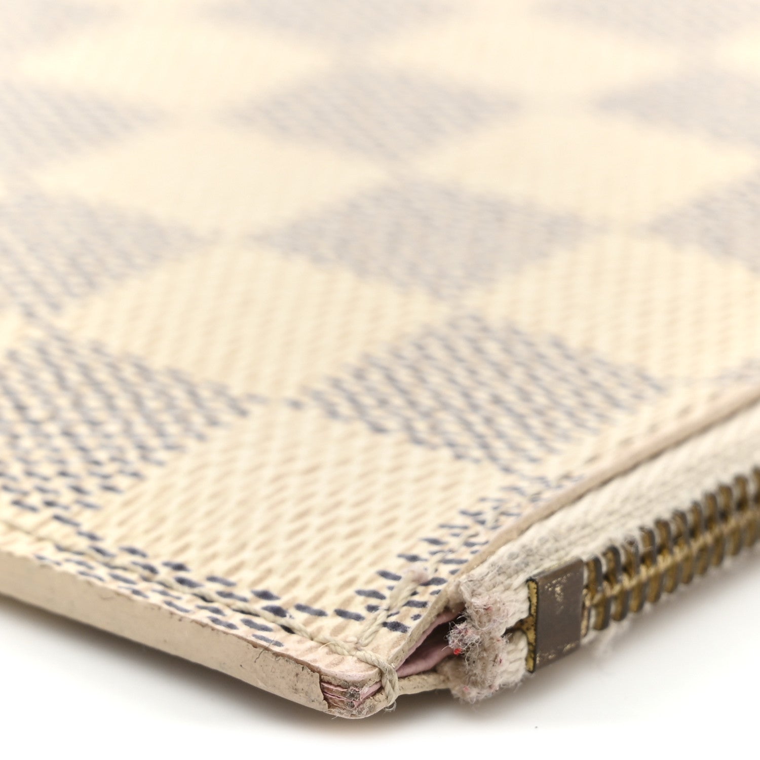 Louis Vuitton Damier Azur Felicie Chain Wallet Zippered Insert Rose Ballerine 9 of 10