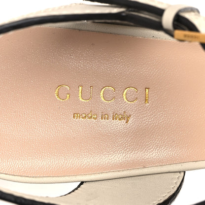 Gucci Cosmos Softy Calfskin Wooden Interlocking G Cut-Out 30/120mm Platform Sandals 35 Mystic White 8 of 8