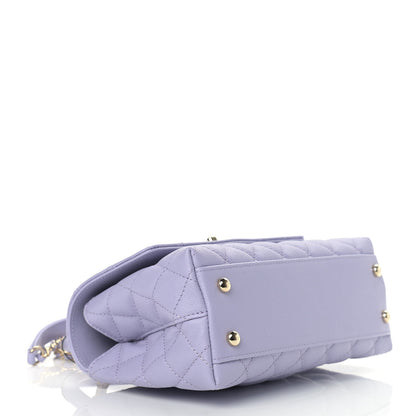 Chanel Caviar Quilted Mini Coco Handle Flap Light Purple 3 of 10