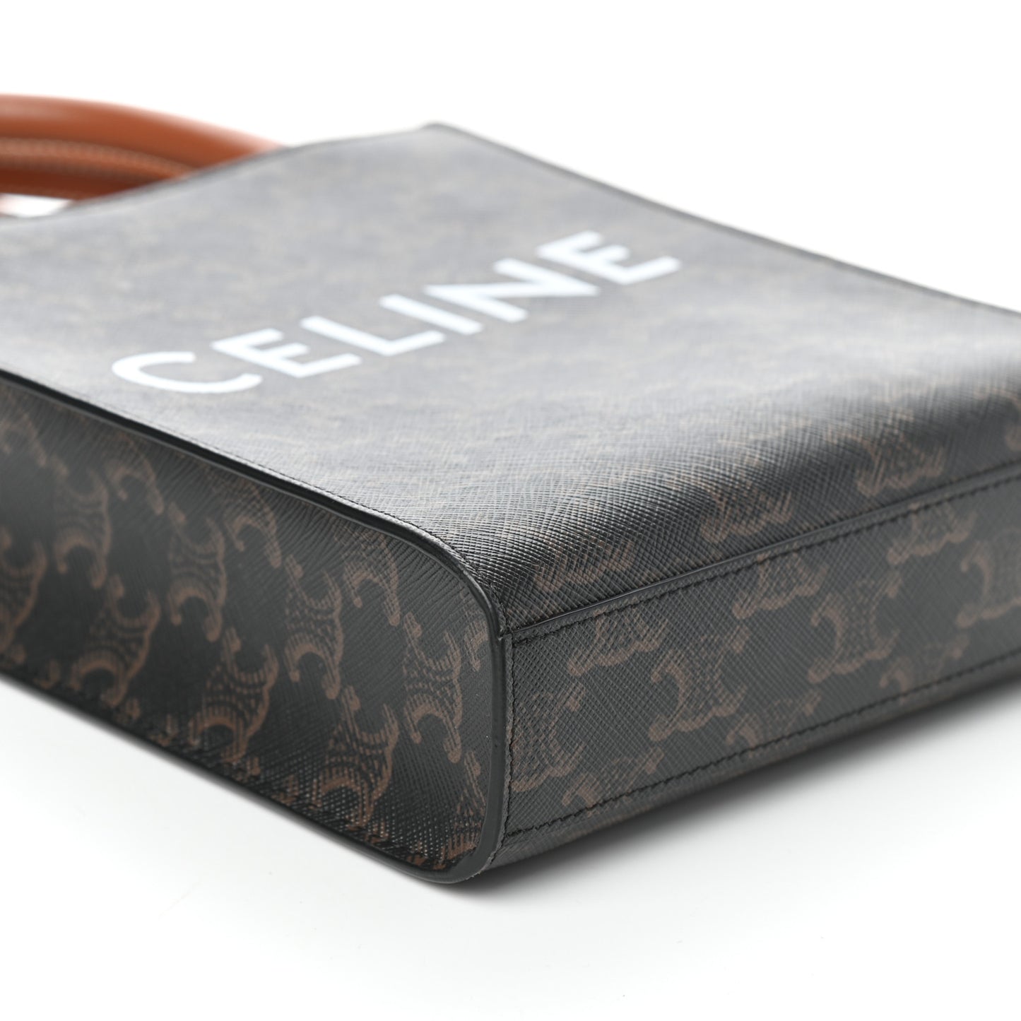 Triomphe Canvas Calfskin Mini Vertical Cabas Tan
