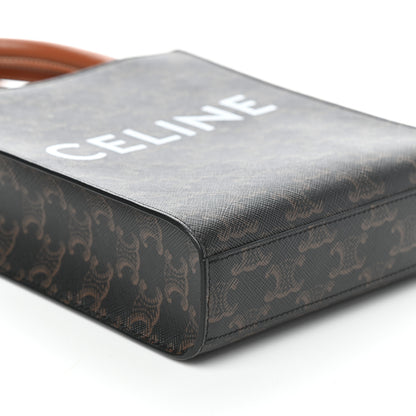 Celine Triomphe Canvas Calfskin Mini Vertical Cabas Tan 7 of 9