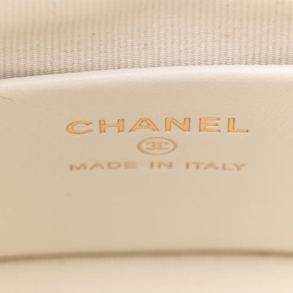 Chanel Metal Lambskin Quilted Small Chain Bucket Bag White 7 of 12