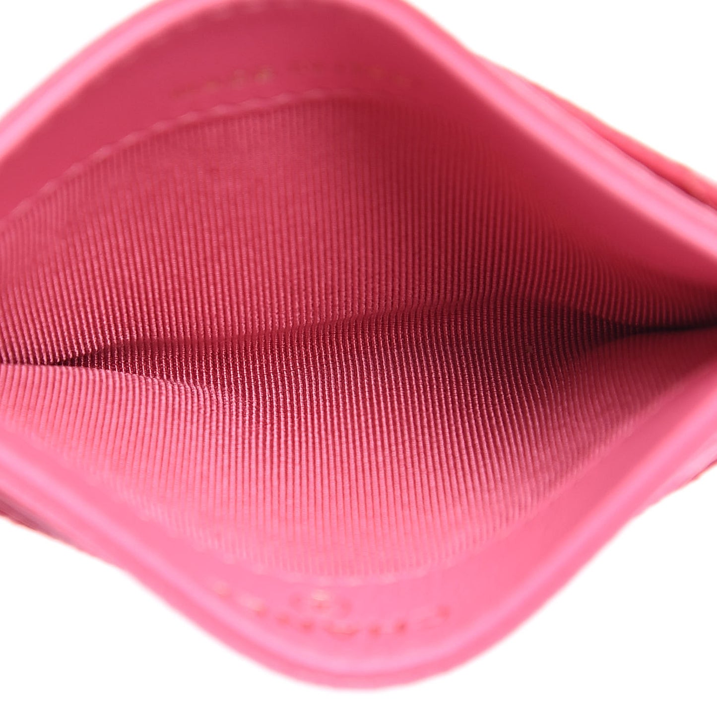 Caviar Quilted Card Holder Pink