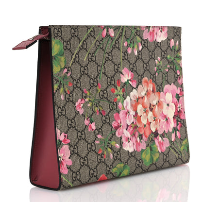 Gucci GG Supreme Monogram Blooms Large Cosmetic Case Beige Multicolor Dry Rose 3 of 11