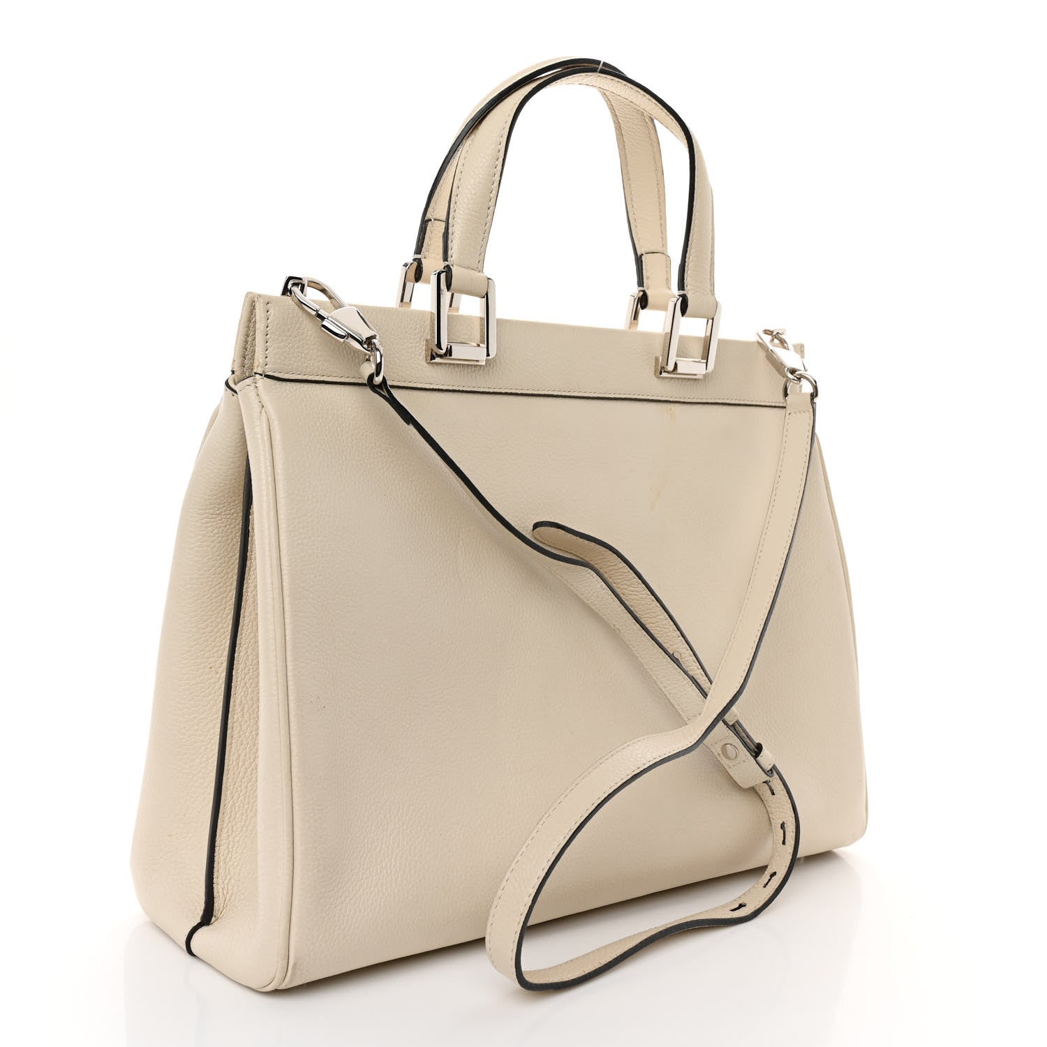 Gucci Grainy Calfskin Medium Zumi Top Handle Bag Mystic White 3 of 12