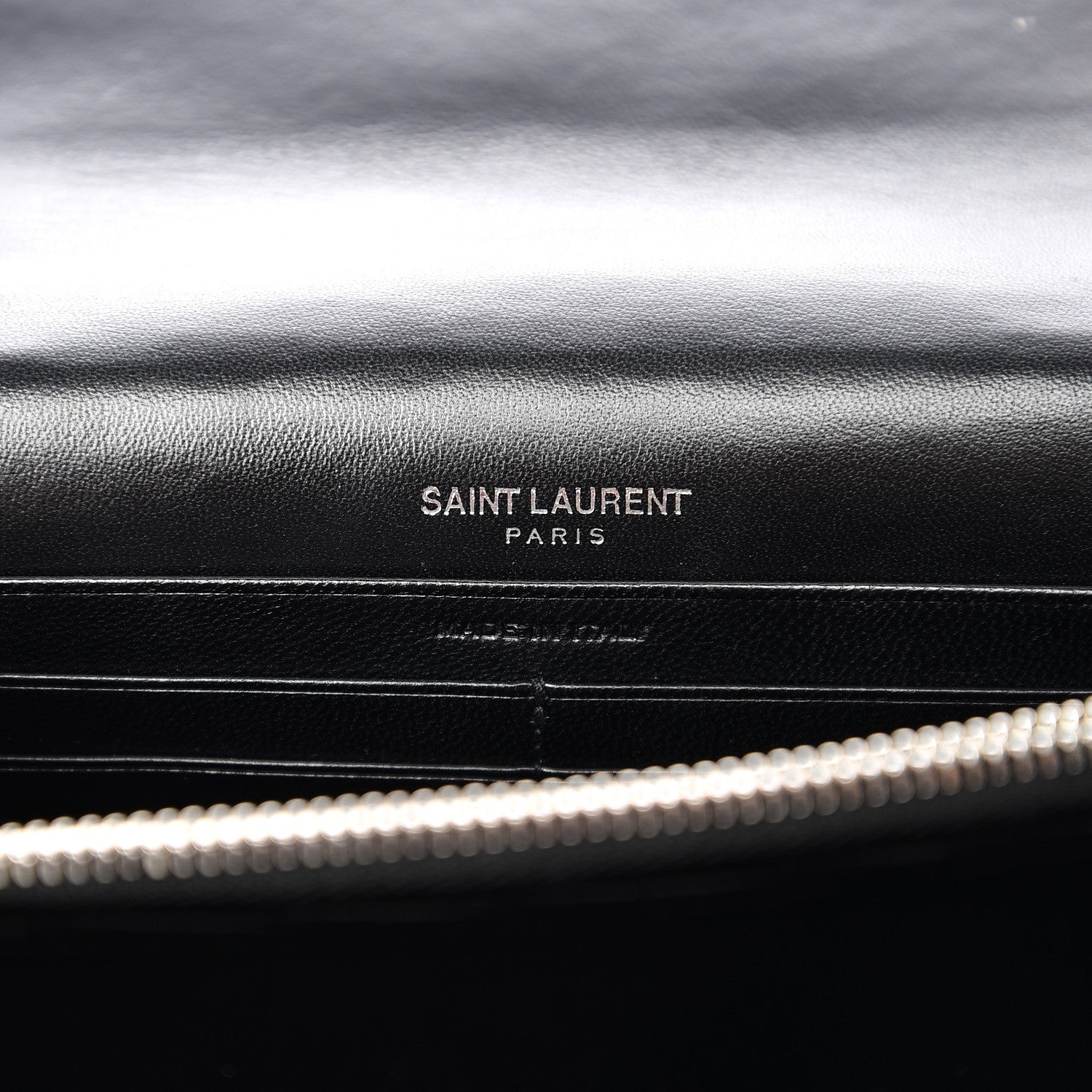 Saint Laurent Velvet Crystal Monogram Tassel Chain Wallet Black 6 of 7