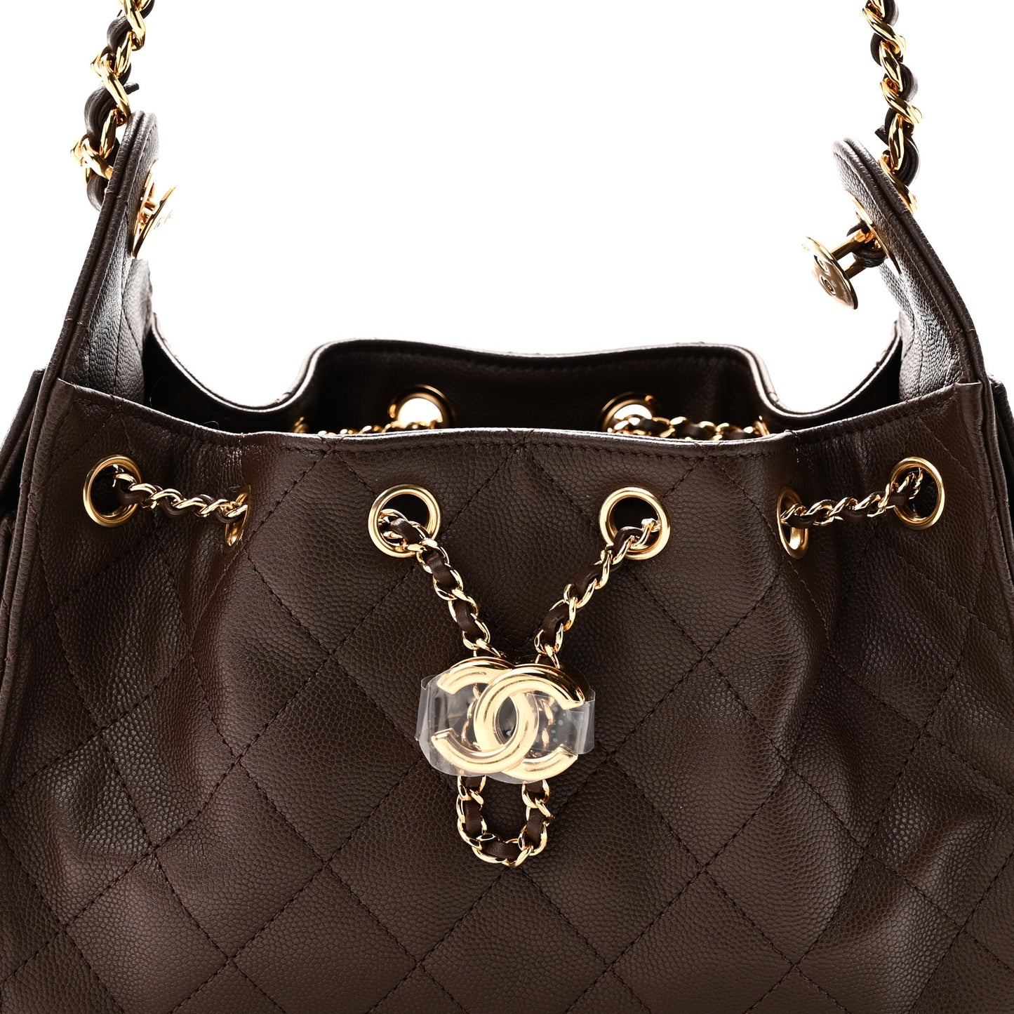 Caviar Quilted Mini Chanel 25 Handbag Brown
