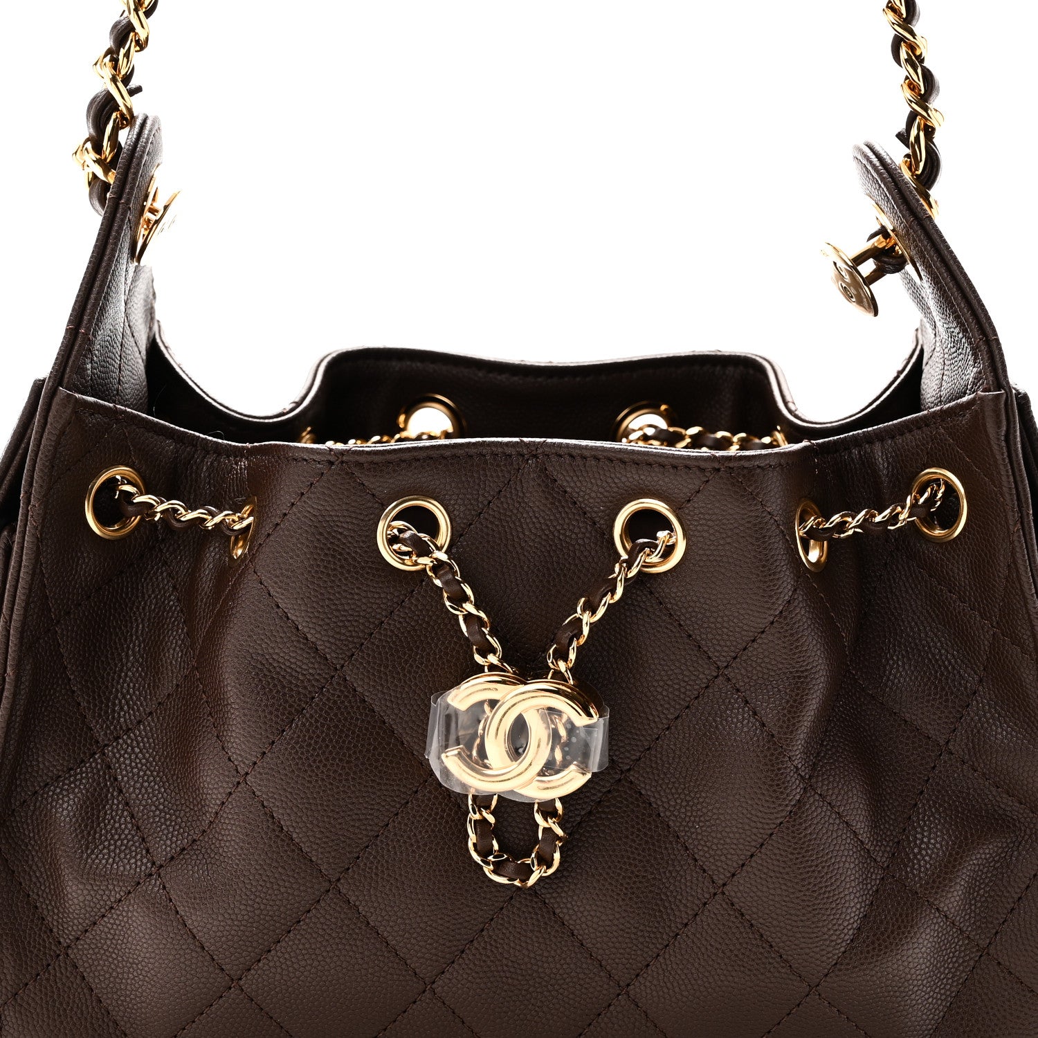 Chanel Caviar Quilted Mini Chanel 25 Handbag Brown 8 of 11