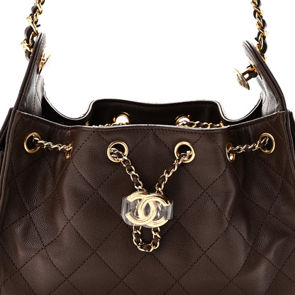 Chanel Caviar Quilted Mini Chanel 25 Handbag Brown 8 of 11
