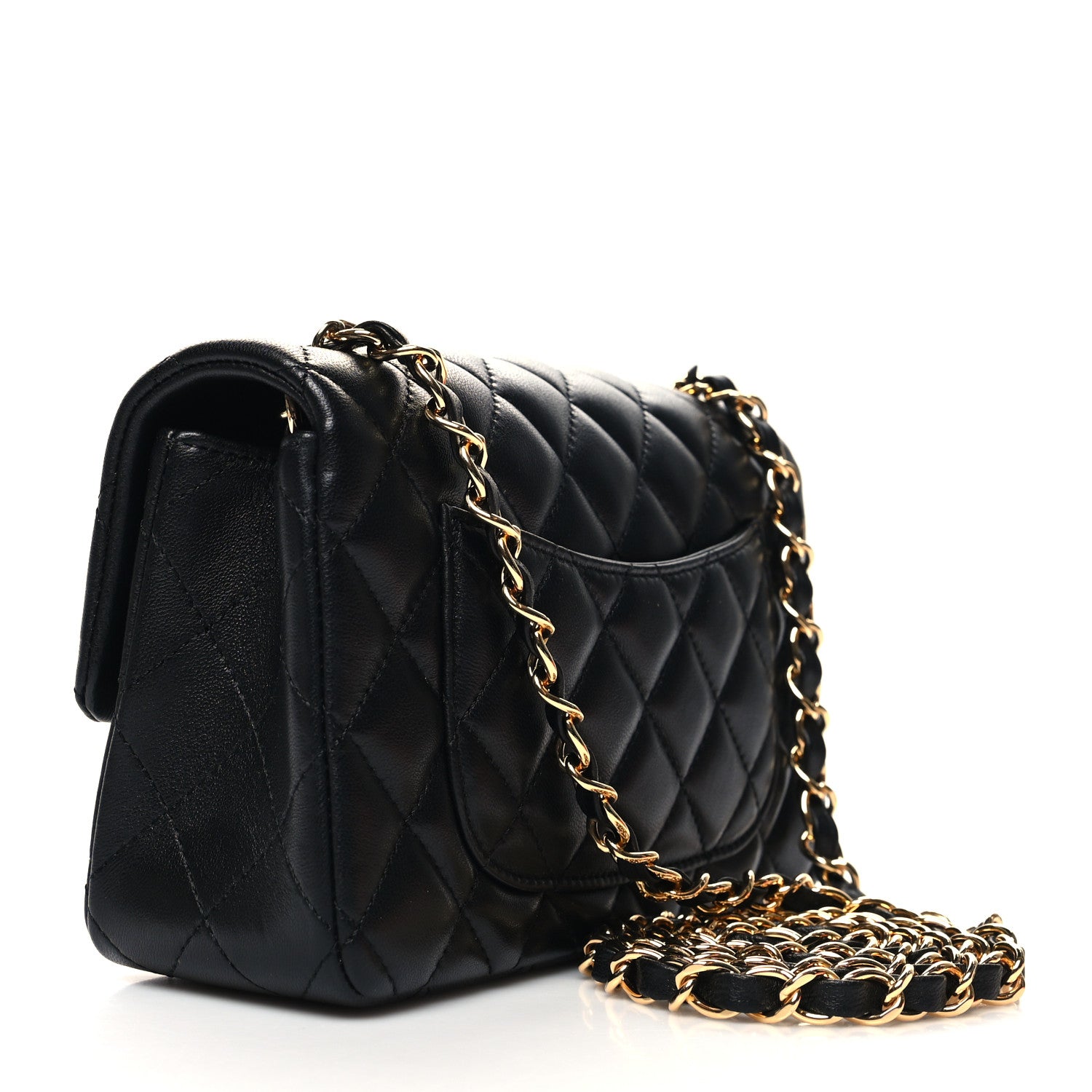 Chanel Lambskin Quilted Mini Rectangular Flap Black 3 of 10