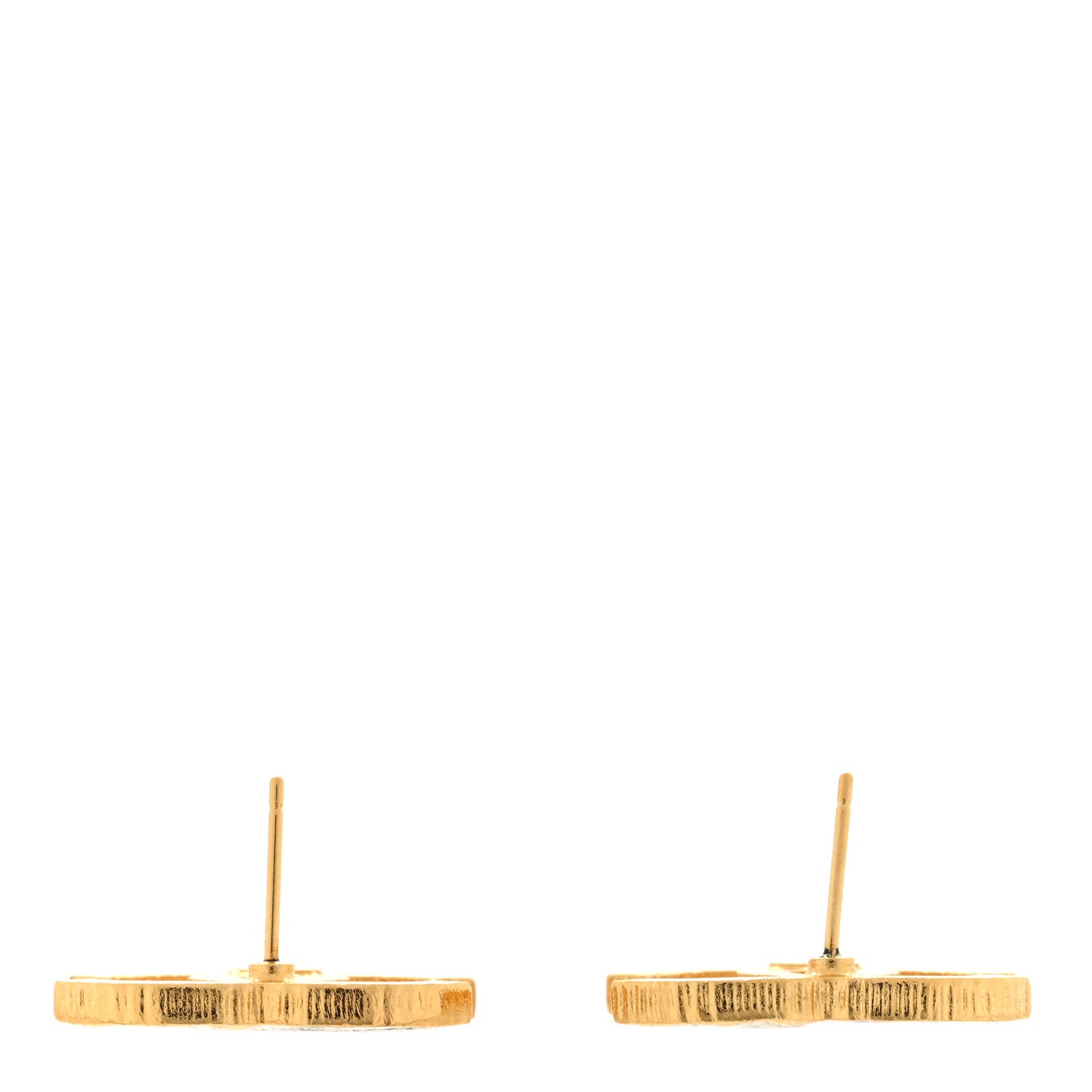 Enamel CC Earrings Black Gold