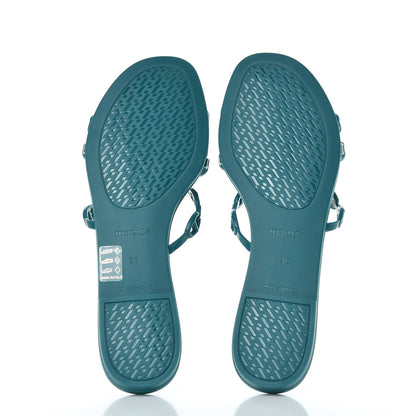 Hermes TPU Rivage Sandals 39 Vert d'Ete 5 of 7