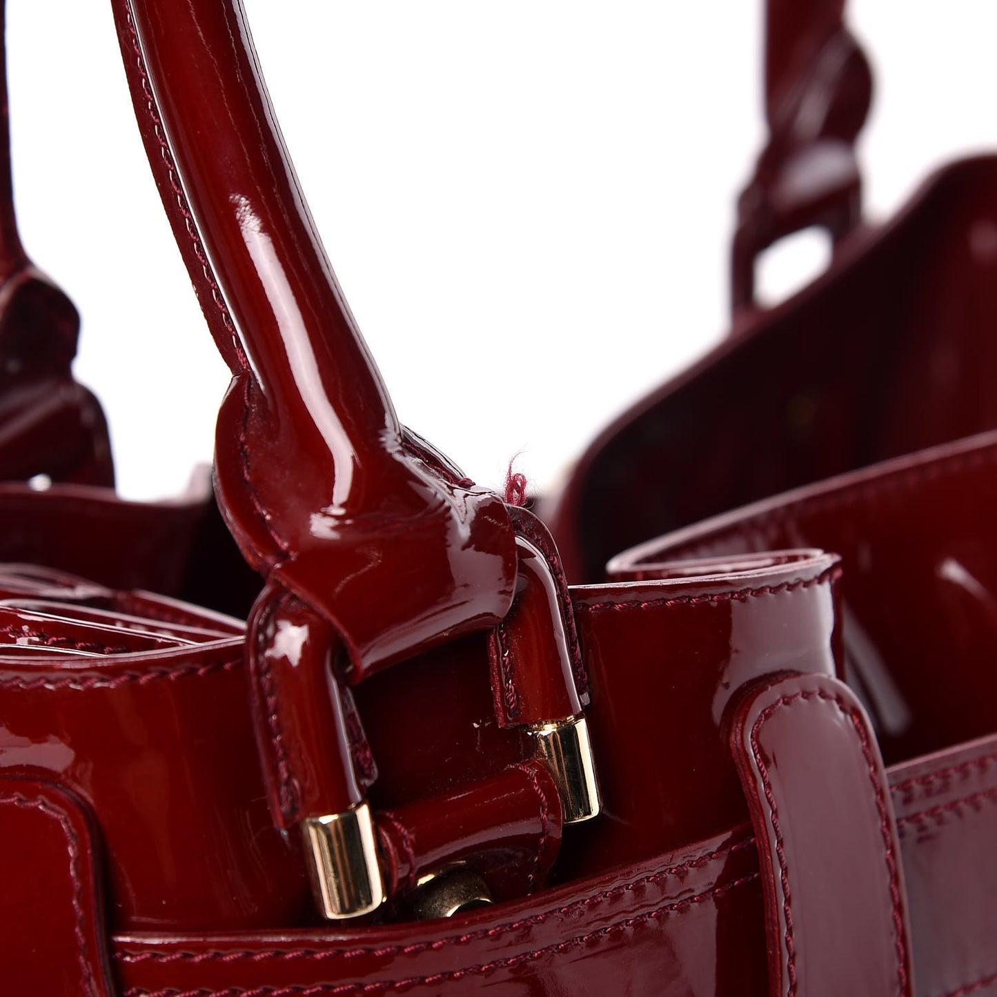 Patent Quilted Beaton Red