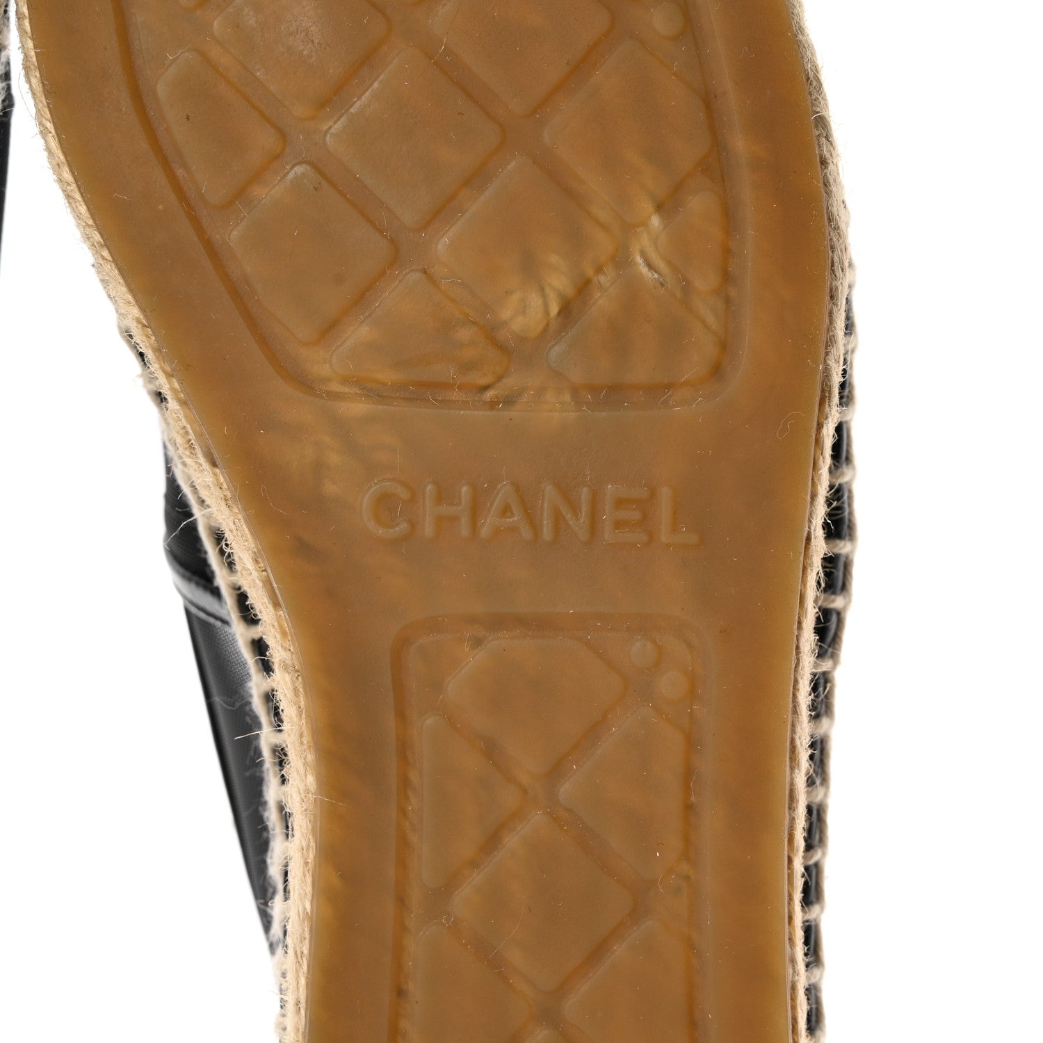 Chanel Mesh Grosgrain CC Espadrilles 37 Black 6 of 13