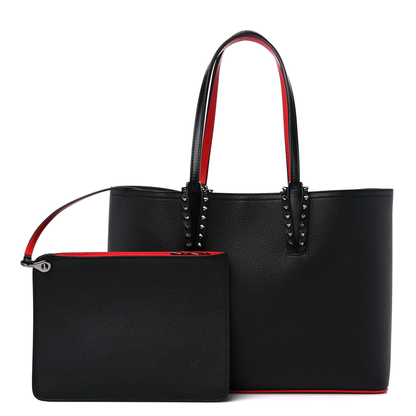 Calfskin Spikes East West Cabata Tote Black