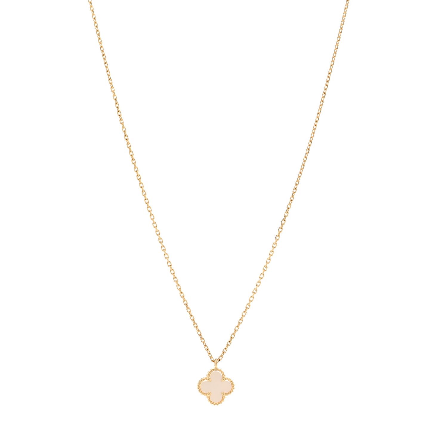 18K Yellow Gold Mother of Pearl Sweet Alhambra Pendant Necklace