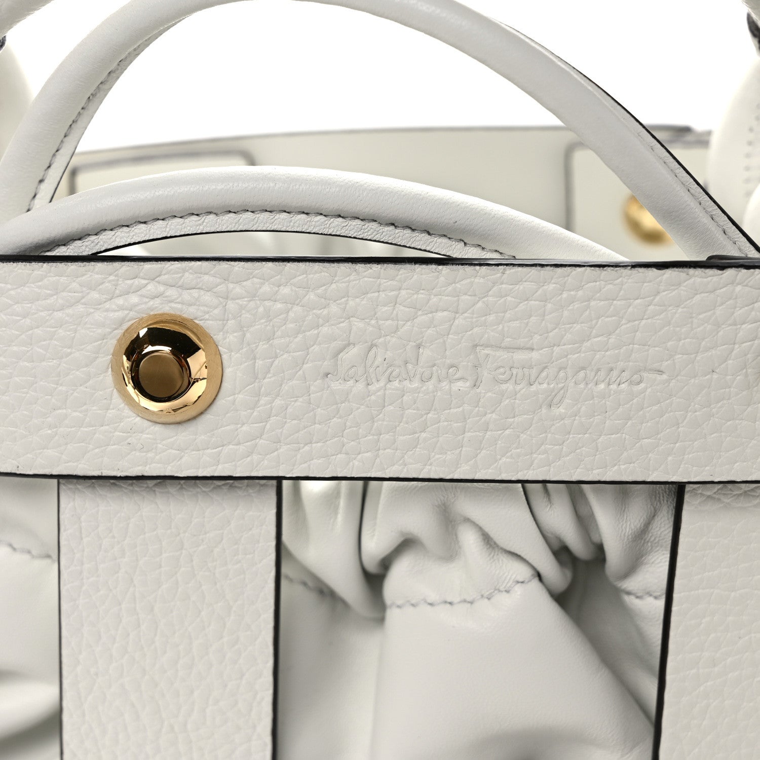 Salvatore Ferragamo Calfskin Cage Bag White 7 of 9