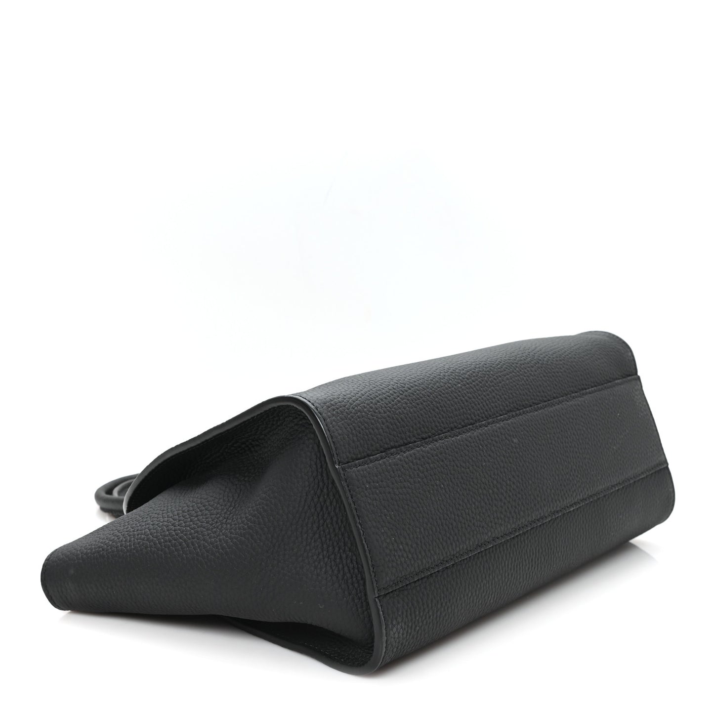 Grained Calfskin Marlo 12 Tote Bag Black