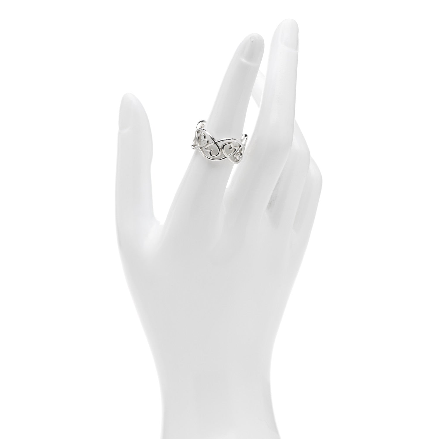 Tiffany Sterling Silver Paloma Picasso Loving Heart Band Ring 54 7 2 of 4