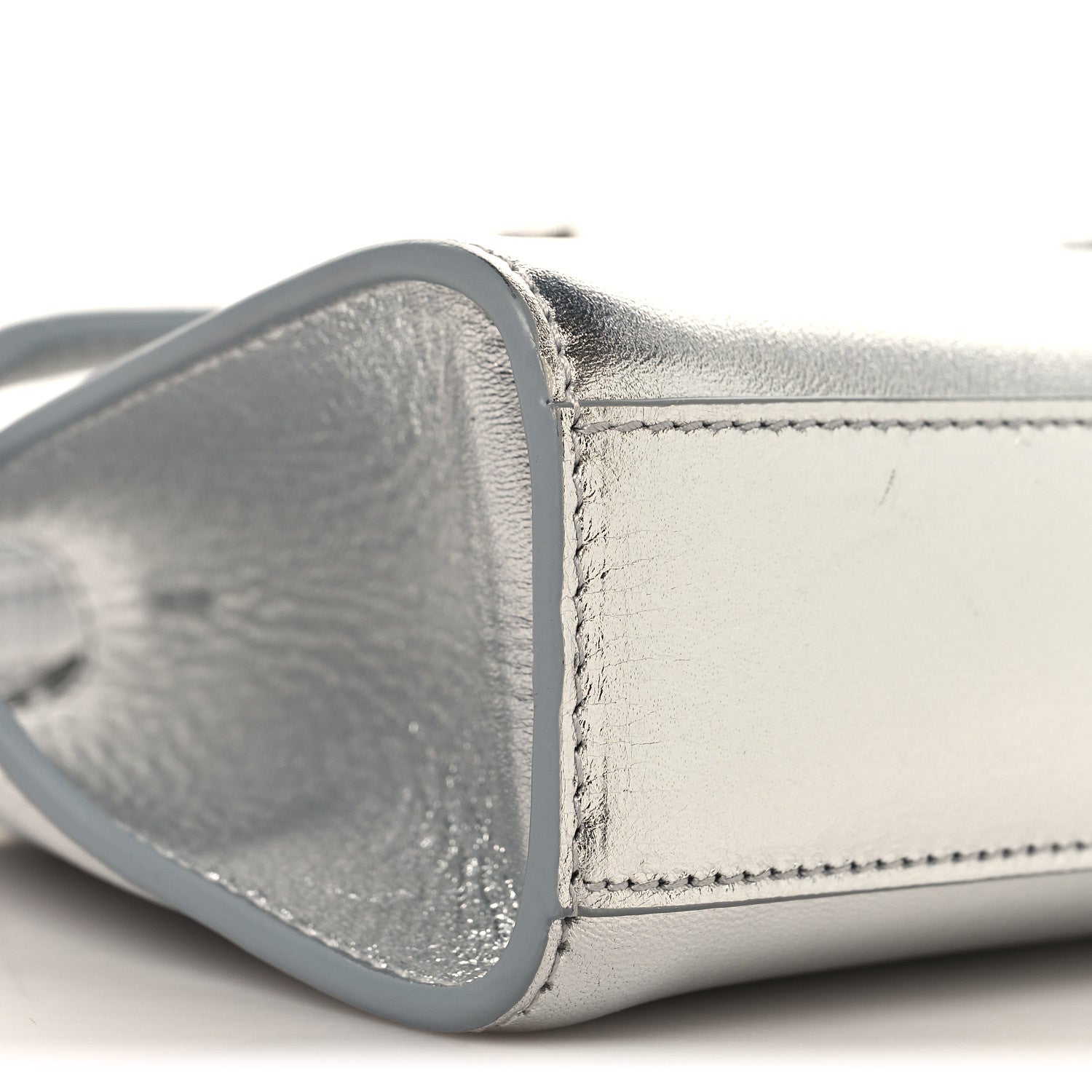Salvatore Ferragamo Metallic Lambskin Mini Hug Crossbody Bag Argento 8 of 11