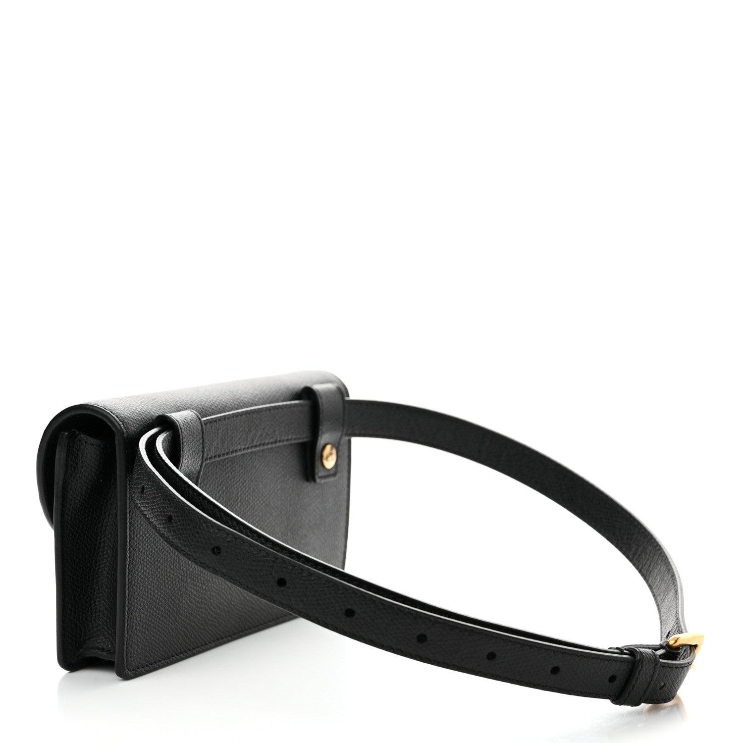 Christian Dior Grained Calfskin Saddle Belt Clutch Black 3 of 11