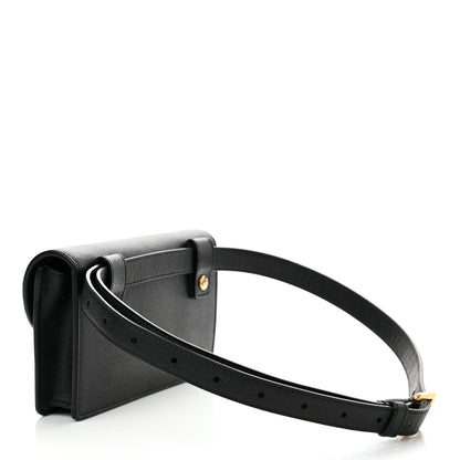 Christian Dior Grained Calfskin Saddle Belt Clutch Black 3 of 11