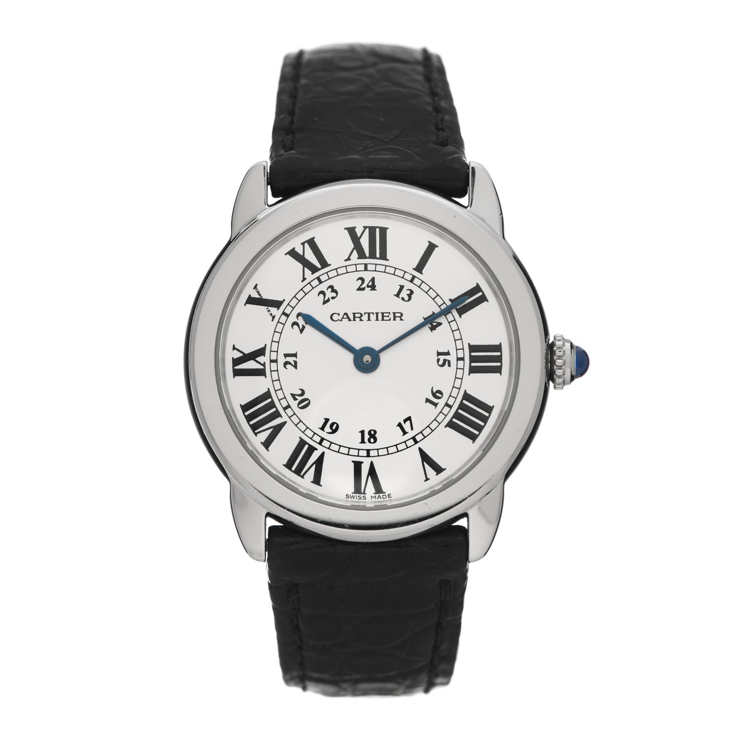 Cartier Stainless Steel Alligator 29mm Ronde Solo Quartz Watch 1 of 6