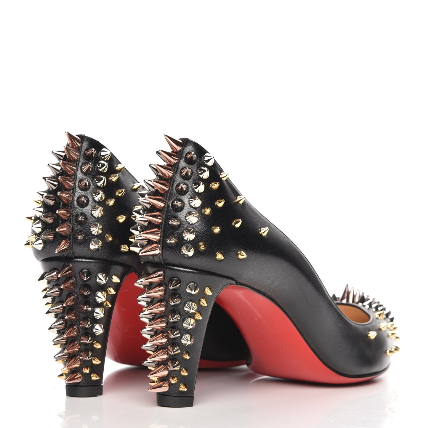 Shiny Nappa Goldopump Spikes 70 Pumps 37 Black