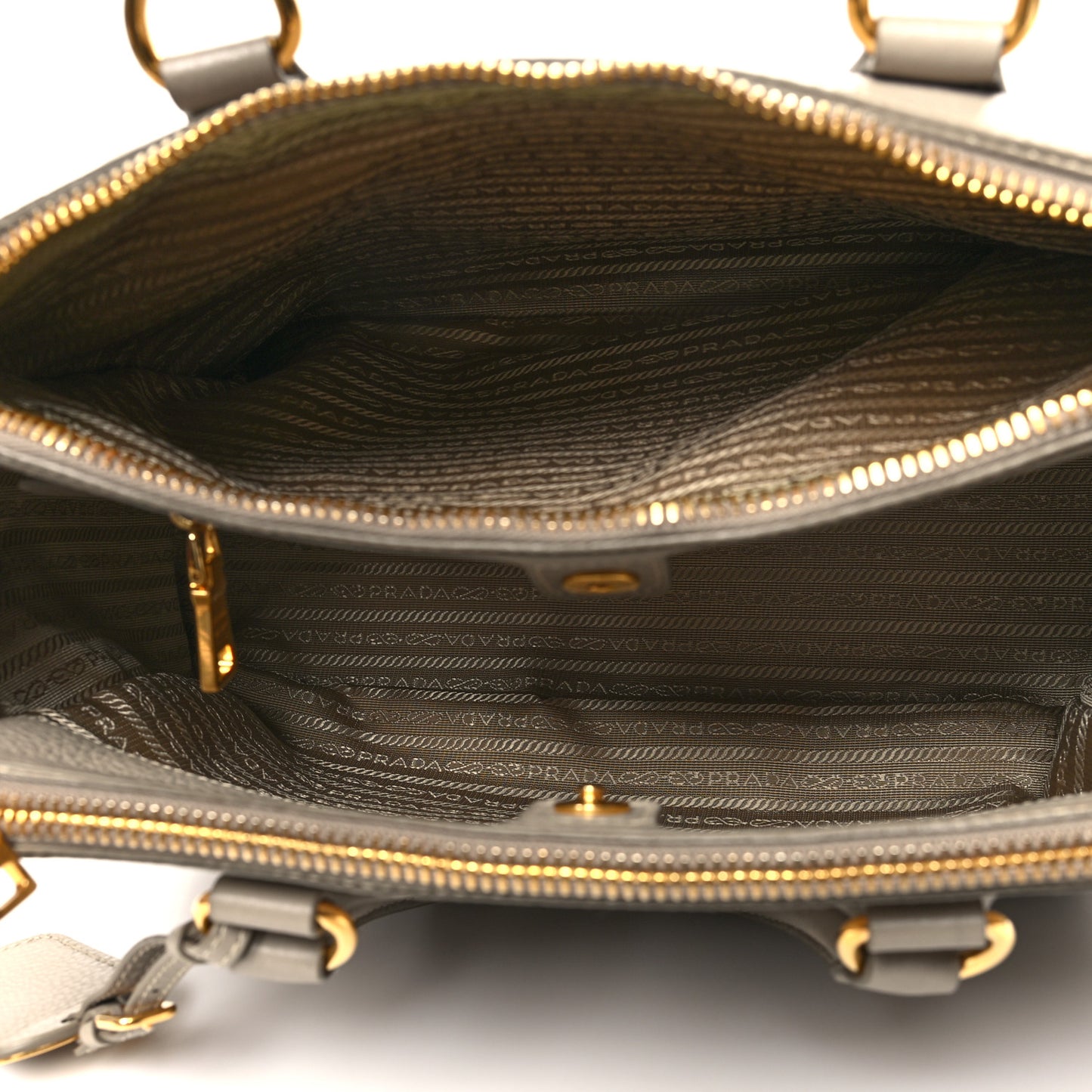Vitello Daino Large Double Zip Tote Pomice