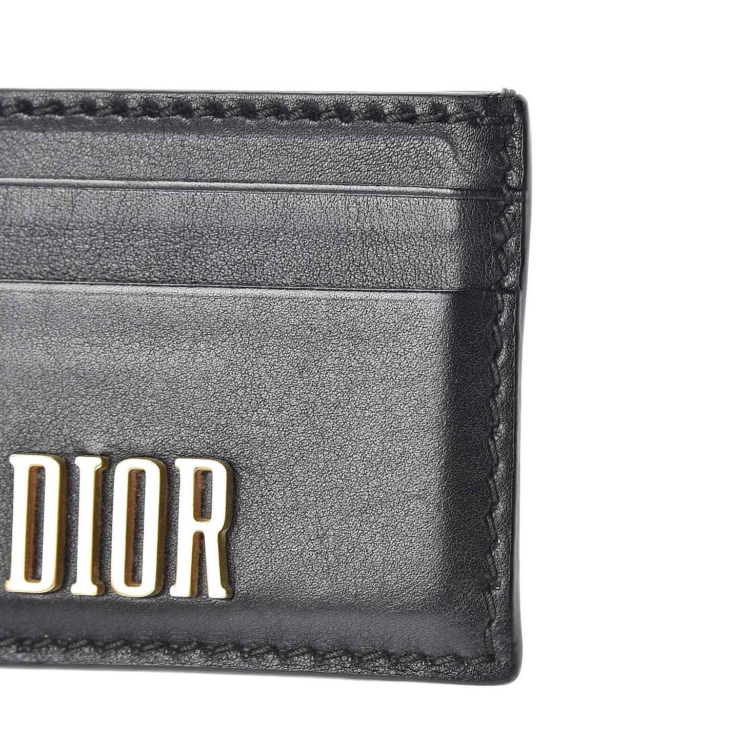 Calfskin D-Fence Card Holder Black