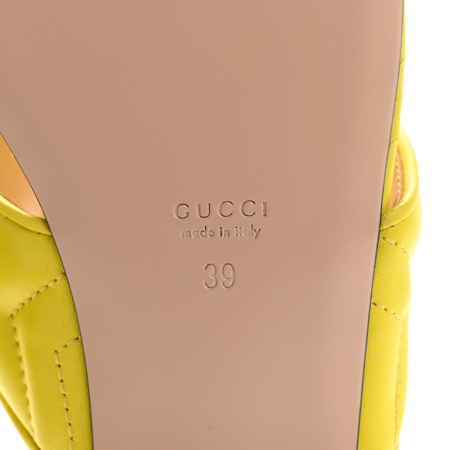 Nappa Charlotte Double G Marmont Thong Sandals 39 Banana