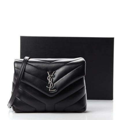 Saint Laurent Calfskin Y Quilted Monogram Toy Loulou Crossbody Bag Black 12 of 12