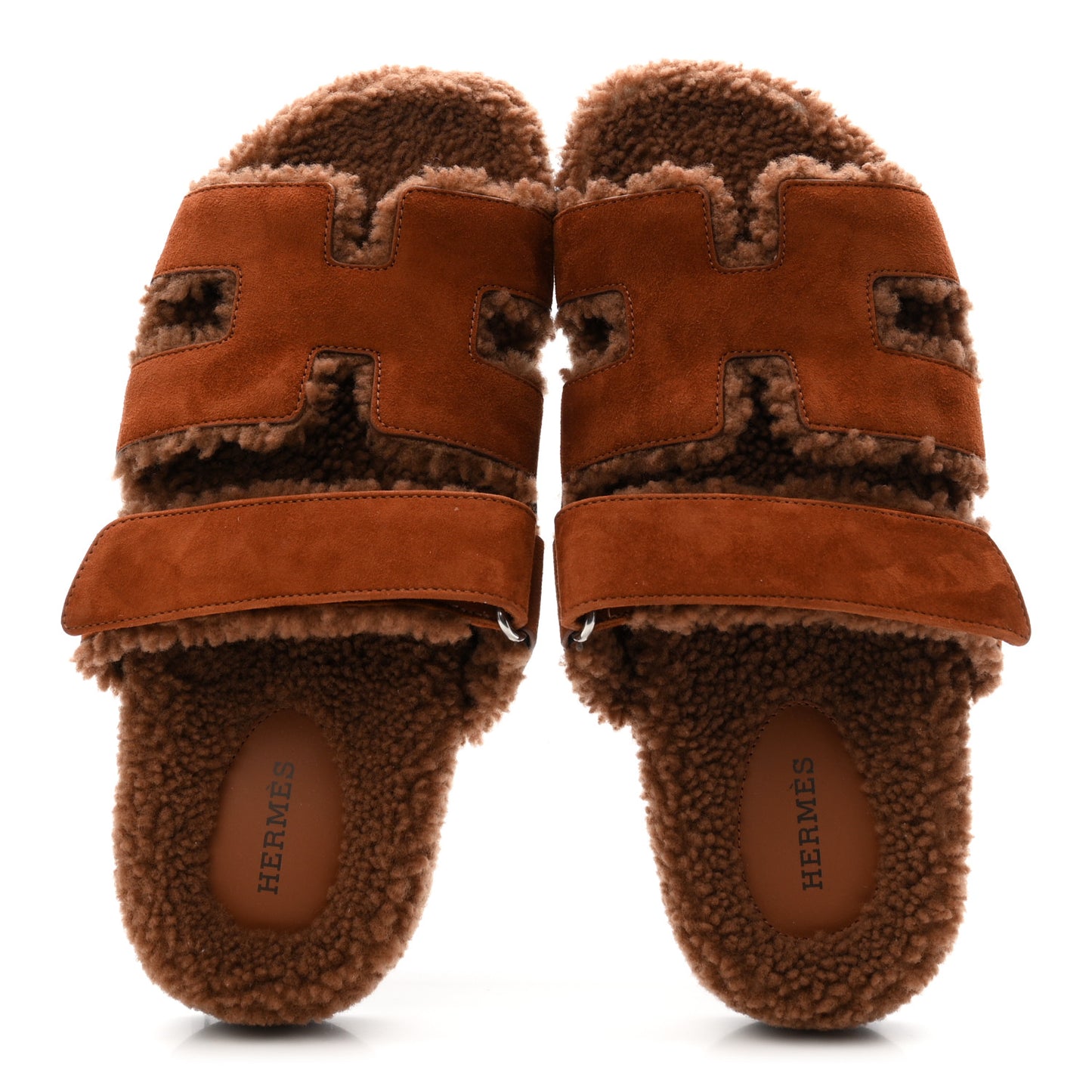 Suede Goatskin Shearling Womens Chypre Sandals 39 Gold